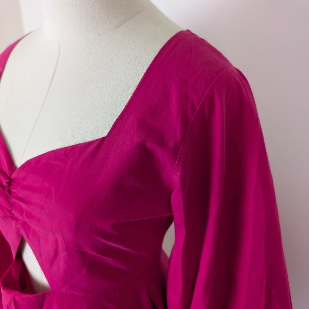 Handmade Puff Sleeve Dress Midi Size S Long sleeve - Picture 12 of 14